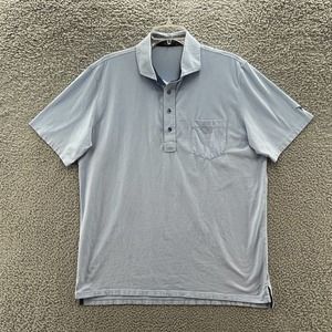 Greyson Polo Shirt Mens Large Light Blue Cotton Knit Golf Casual Pocket Logo